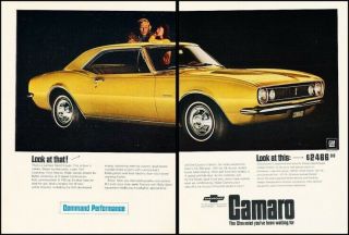 1967 Chevrolet Camaro 2 - Page Vintage Advertisement Print Art Car Ad K106
