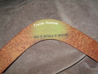 Vintage TRALEE STATION Boomerang Made in Australia by Aborigines 5