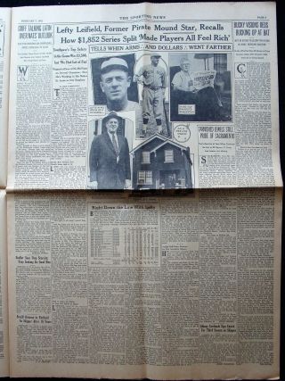 FEB 5,  1942 SPORTING NEWS - STAN MUSIAL LEE HANDLEY LEFTY LEIFIELD FELLER 5