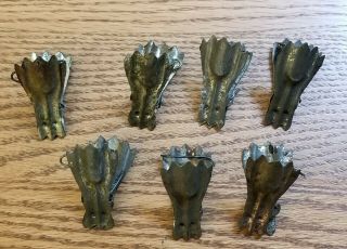 Seven Up - Right Clip - On Candle Holders For Xmas Tree.  1880s.  American Made