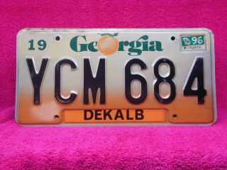 Ycm 684 = 1996 Dekalb County Georgia Peach License Plate $4.  00 Us