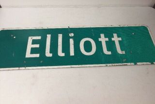 Authentic Retired Elliott Texas Highway Sign Robertson County 42 X 12”