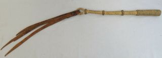 31 " Vintage Rawhide Leather Intricate Bull Cattle Rancher Farmer Whip