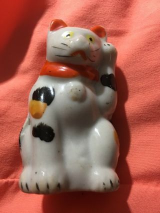 Antique Porcelain Japanese Maneki Neko Lucky Cat