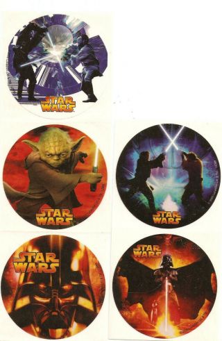 Canada Star Wars Rots Episode Iii Smilemakers 5 Stickers Round Set - (2005)