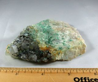 Brochantite In Quartz Mineral Specimen Blanchard Mine,  N.  M.