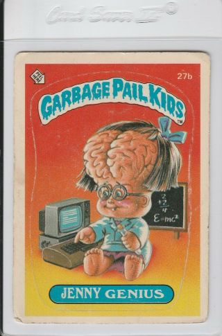 1985 Topps Garbage Pail Kids 1st Series 27b Jenny Genius