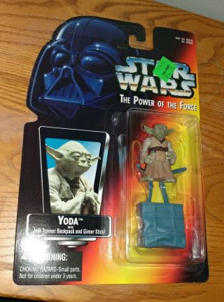 Star Wars Potf Power Of The Force Yoda Kenner Moc Red Card