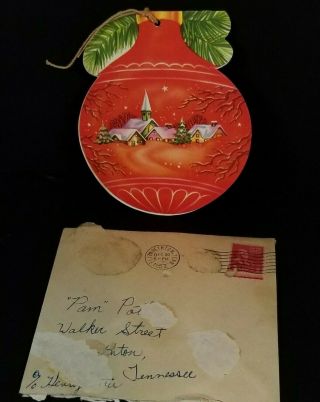 Vintage Christmas Greeting Ameri - Card 1950 