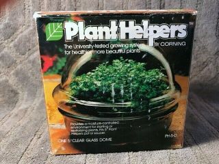Plant Helpers By Corning 5 " Glass Dome With Instructions And Box