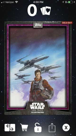 Star Wars Card Trader Cti - Illustrated - Purple X Wing Pilot