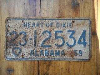 Covington County Alabama 1959 License Plate Tag Car Truck 23 12534
