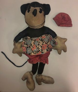 Antique Very Early Minnie Mouse Doll Rare Estate Find 21”
