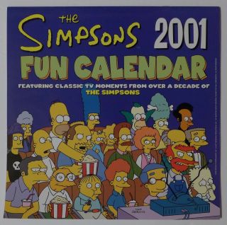 The Simpsons 2001 Fun Calendar 12 Month Classic Tv Moments