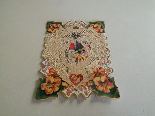Vintage Victorian Valentine Card W/ Gorgeous Die Cuts