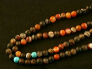 26 Inches Special Pure Tibetan Agate Dzi Round Small Beads Prayer Necklace Ba024 5