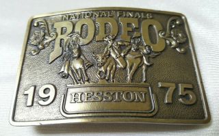 Vintage 1975 Hesston National Finals Rodeo Ltd Ed Collector Buckle Vgln