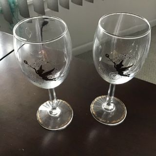 Disney Gallery Tinkerbell Wine Glasses Set Of 2