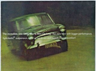 1964 Morris Mini Deluxe Bmc 7 Coloured Pages Sales Brochure X17