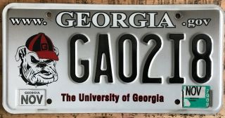 2009 University Of Georgia Uga Bulldogs License Plate Ga02i8