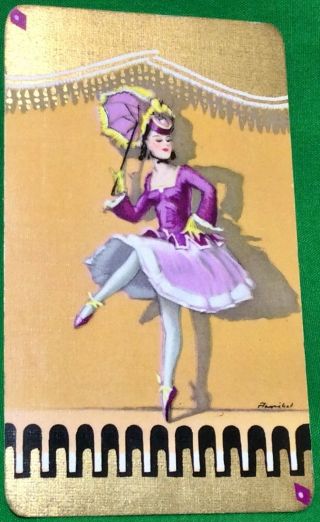 Playing Cards 1 Single Swap Card Vintage Ballerina Girl Dancer Dancing Barribal