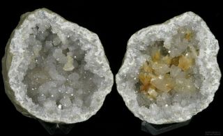 Big Fans Of Dolomite Crystals,  Calcite,  Pyrite & Quartz Keokuk Geode