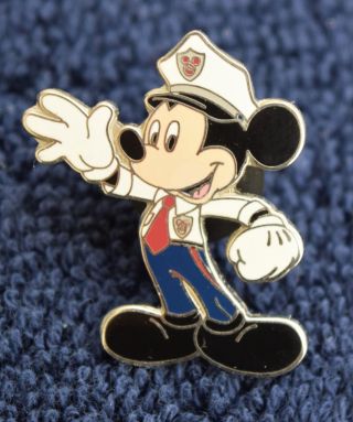 Disneyland Cast Member Mickey Police Security Officer Silver Pin - Disney Pins