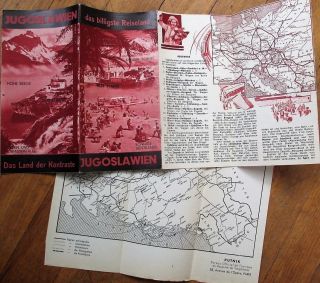 Jugoslavia/jugoslawien 1940s Travel Brochure & Map For German Market