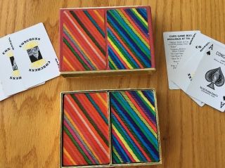 Vtg Congress Dual Deck Of Playing Cards Multicolor Yarn Complete