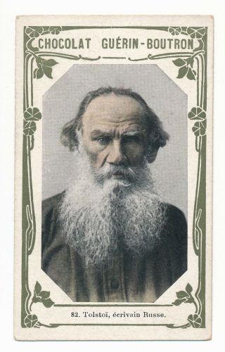 1919 Guerin Boutron Tolstoi 82 (war And Peace Author) Chocolat Card Leo Tolstoi