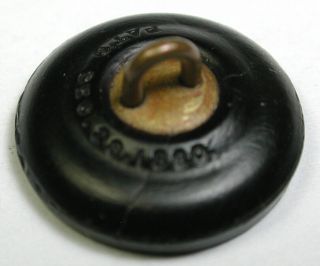 BB Antique Black Glass Button Detailed Image of A Girl Wearing Hat 5/8 
