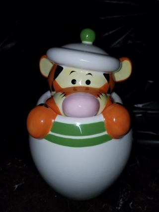 Disney Tigger Peek A Boo Cookie Jar Ceramic Winnie The Pooh Character Pre - Owned