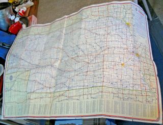 Skelly Oil Company Nebraska Highway Map Promotional Advertising Map 1950 - 1953