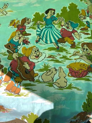 Vintage Snow White Twin Sheet Set Fitted Flat Pillowcase