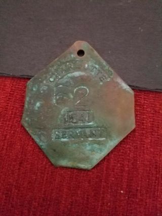 " 1841 Charlotte Servant 62 " Pre - Civil War Hammered Metal With Great Patina.