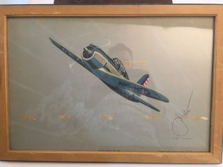 Antique Signed Lithograph Wwii Army Vultee " Vanguard " By Harry Jaffe -
