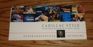 1989 Cadillac Eldorado & Seville Interior Color Selections Brochure 89