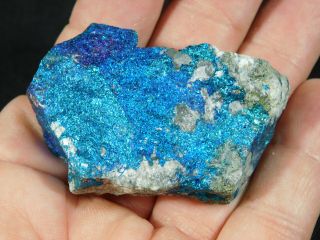 An Intense BLUE Colored Peacock Copper Chalcopyrite or Peacock Ore 94.  5gr 4