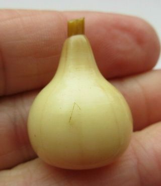 Fantastic Antique Vtg Celluloid Plastic Button Realistic Pear Fruit 1 - 1/8 " (x)