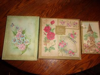 3 Boxes Of Assorted Vintage Greeting Cards Gift Tags Blank Notes Floral Tags 100