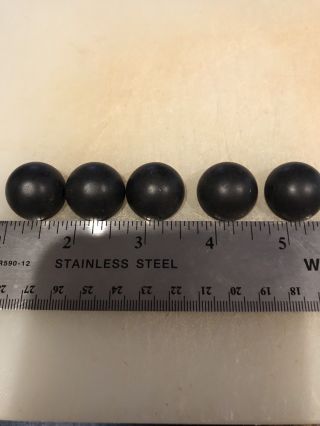 Vintage Buttons: Black Plastic Round Tops