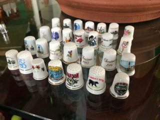 28 Thimbles All Porcelain Fine Bone China Avon Japanese And More