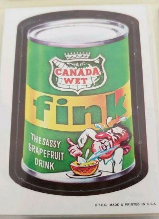 1967 Topps Die Cuts Wacky Pack Canada Wet 35 Tan Back Rare