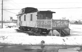 B&w Negative Pere Marquette Railroad Caboose Tottenham,  On Canada 1991