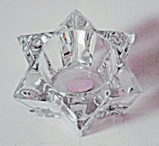 • Lead Crystal Star Of David Wide Candle Holder • Judaica• Jewish Star •