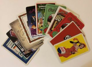 12 Vintage Playing Cards Ads Coke/pepsi/kayjewels/camel/harley Davidson/ Etc