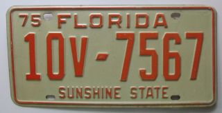 Florida 1975 Broward County Private Trailer License Plate Quality 10v - 7567