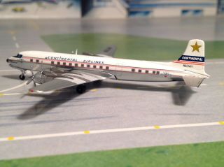 Continental Airlines Dc - 7 N8214h 1/400 Scale Airplane Model Aeroclassics