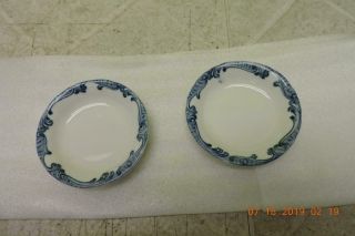 Antique Union Pacific Railroad Dining Car China Butter Pat Harriman Blue Pattern