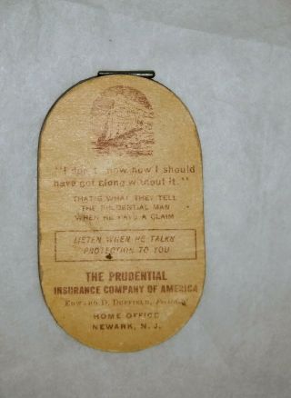 Antique Vintage Sewing Pins Keeper Prudential Insurance Co.  Sales Promo Gift 2